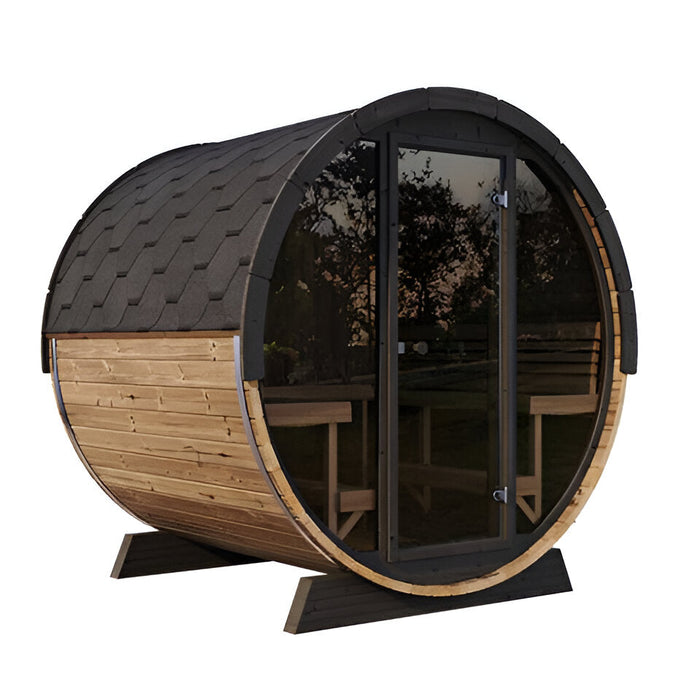 SaunaLife 4 Person 6' Long Barrel Sauna - Ergo Model EE8G