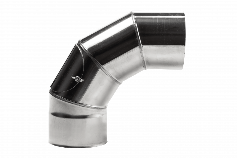 HUUM Single-wall Sauna Stove 90 degree Elbow Stainless Steel - HK016