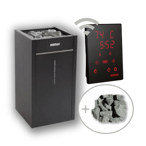 Harvia Virta Combi Electric Heater & Steamer Package w/ Digital Controller, Wifi and Stones HL6U1SA/HL8U1SA/HL9U1SA/HL11U1SA