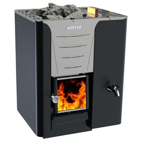 Harvia PRO 20RS 24.1kW Wood Burning Sauna Stove w/ Water Tank - WK200RS