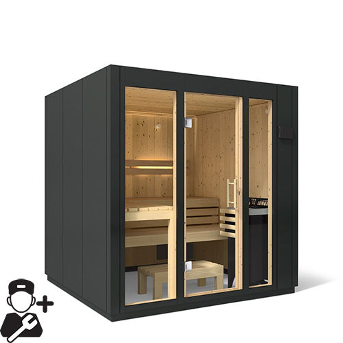 Kohler C1 Indoor Sauna Kit - 5 Person - Graphite Grey