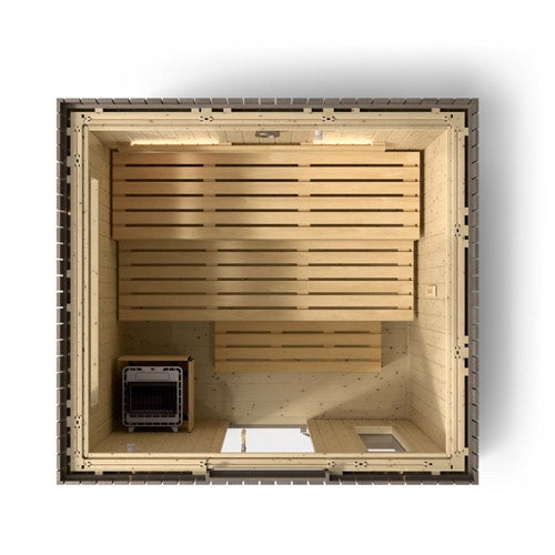 Kohler C2 Outdoor Sauna Kit - 5 Person - Weathered Grey Spruce