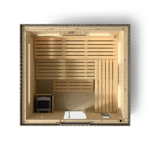 Kohler C2 Outdoor Sauna Kit - 6 Person - Weathered Grey Spruce