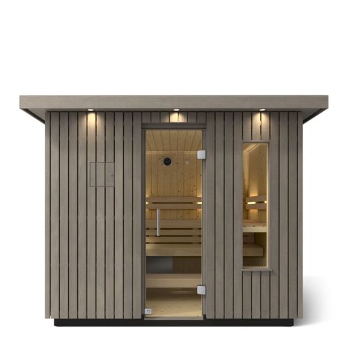 Kohler C2 Outdoor Sauna Kit - 6 Person - Weathered Grey Spruce
