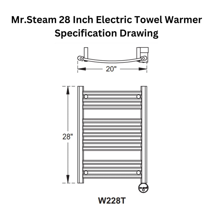 Mr. Steam 28 Inches Electric Towel Warmer with Digital Timer, Broadway Collection - W228T - W228TPC