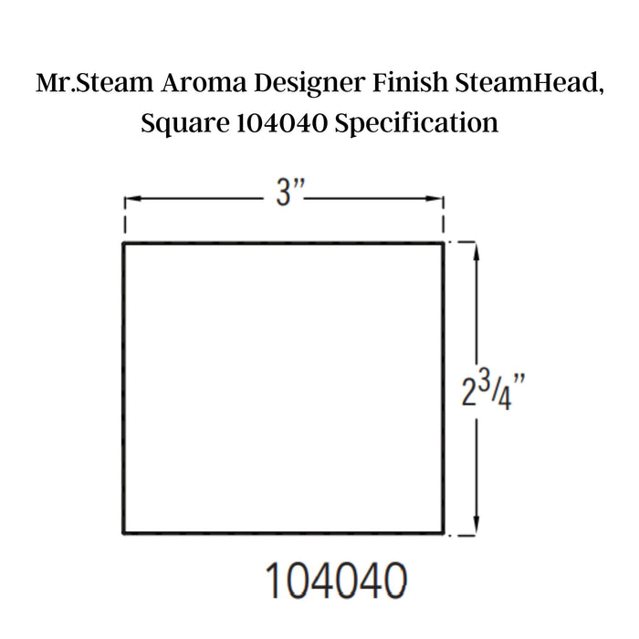 Mr. Steam Square Aroma Designer Finish SteamHead 104040