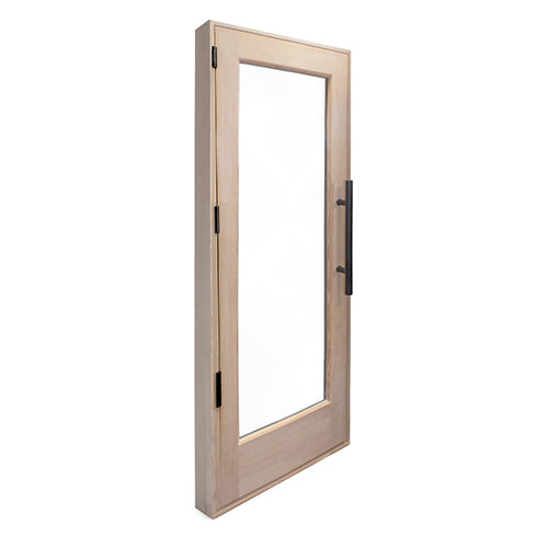 PROSAUNAS Solid Wood Sauna Door with Insulated Glass, Douglas Fir, 24" x 70" - 129987 | 129988