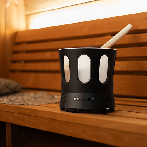 SaunaLife SaunaZone - Bluetooth Speaker, Sauna Bucket, with Lights