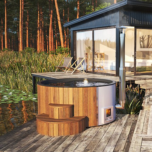 SaunaLife 6-Person Wood-Fired Hot Tub - Model S4N