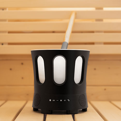 SaunaLife SaunaZone - Bluetooth Speaker, Sauna Bucket, with Lights