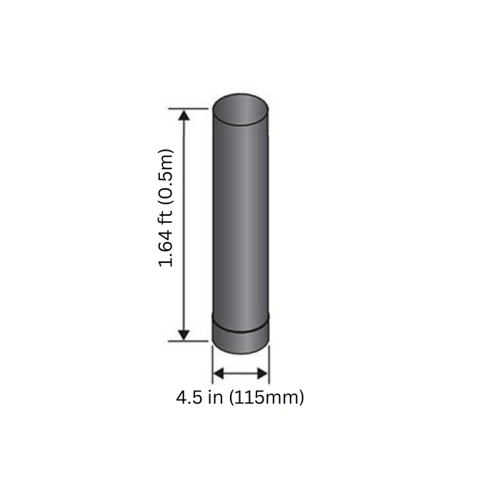 Harvia 1.64ft Single-wall Stove Pipe 4.5" diameter-Stainless Steel - WZ11550