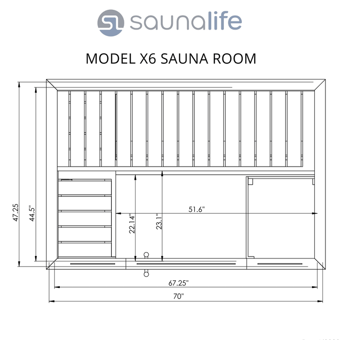 SaunaLife 4 Person Traditional Indoor Sauna - Model X6