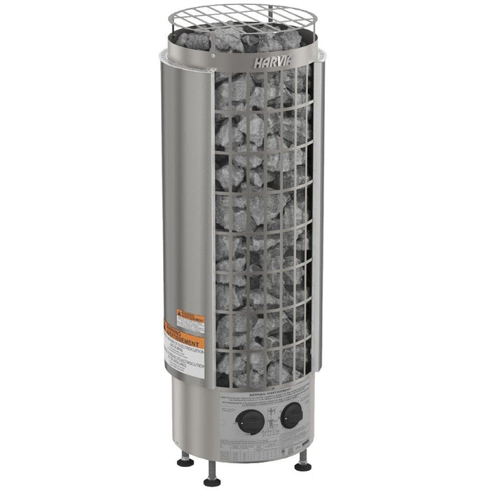 Harvia Cilindro Half Series Electric Heater w/ Built-In Controller and Stones HPCSU6U1HB